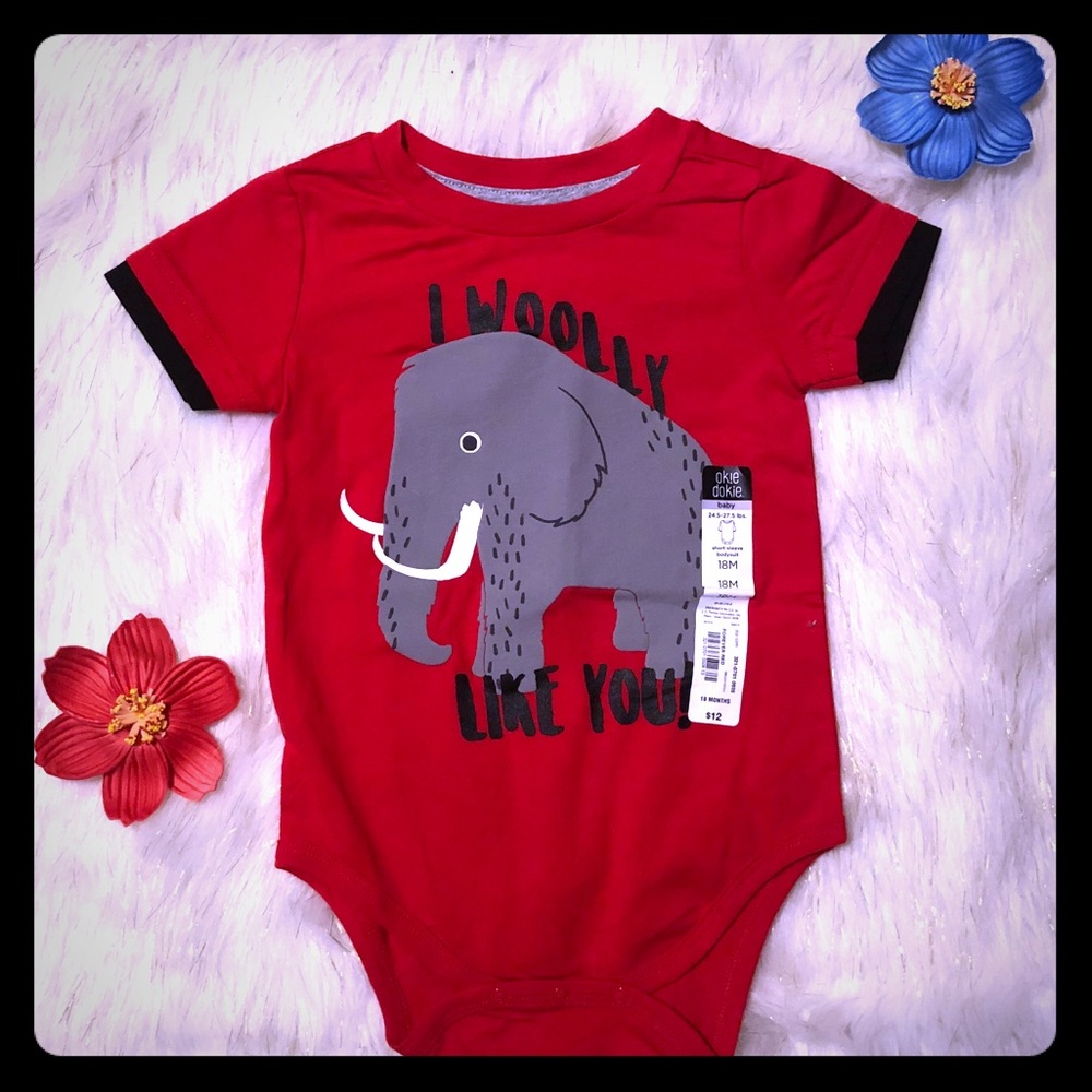Cute red onesie by Okie Dokie